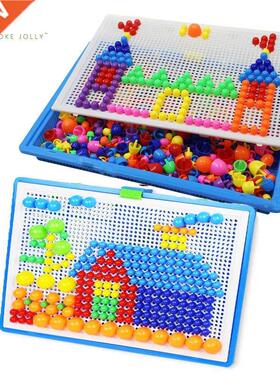 296pcs/set Mushroom Nail Intelligent 3D Puzzle Games DIY Mus