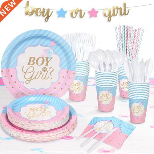 Pink Blue Boy Or Girl Gender Reveal Baby Shower Party Dispos