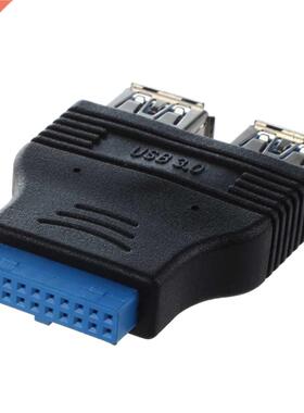 2 Ports USB 3.0 A Female to 20 Pin Header Female Adapter Con