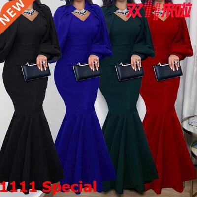 S-XXXL Large Size Irregular Fish Tail Lies African Dress裙
