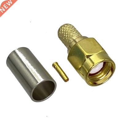 10Pcs Connector RP SMA Male Jack Crimp For RG58 RG142 LMR195