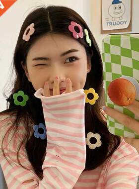 New Girls Cute Colorful Flower Hairpins Sweet Hair Decorate