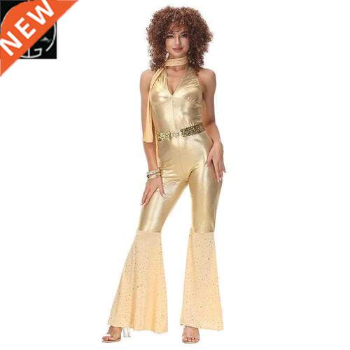 Halloween gilded disco dance suit bar festival concert jumps