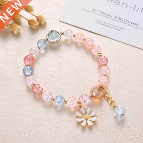 2022 New Korean Flowers Daisy Bracelets Bohemian Colorful Cr