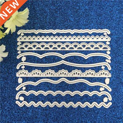 9pcs/Set Decorative Cards Edges Metal Cutting Dies Stencil f
