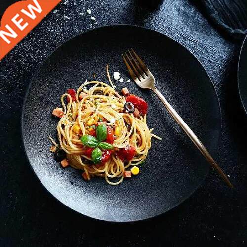 Frosted lack Cerics Taleware Western Food Plate