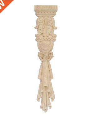 38*8cm Vintage European Unpainted Wood Carved Decal Corner O