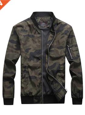 Quality Men's Camouflage Zipper Jackets Male Coats Camo Bomb