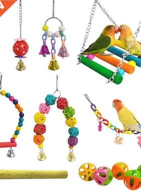 1 Packs Bird Swing Toys,Parrot Chewing Hanging Perches With
