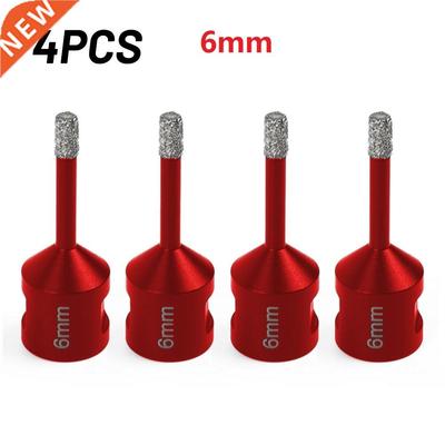 4Pcs 6mm Dry Diamond Drill Bits Drilling Core Bit Ceramic Ti