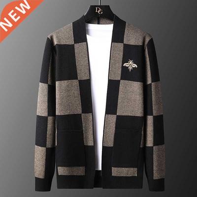 Leisure Blue Bee Mens Sweater Cardigan British Style Fall Kn