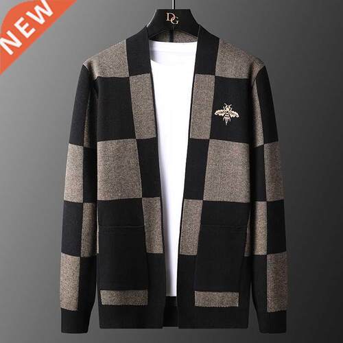 Leisure Blue Bee Mens Sweater Cardigan British Style Fall Kn