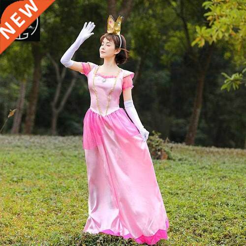 Halloween party pink mushroom kingdom princess dress gown go