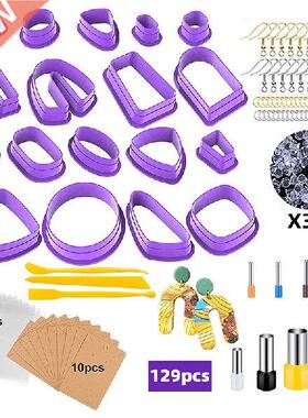 129Pcs DIY Polymer Clay Cutters DIY Earring Molds Clay