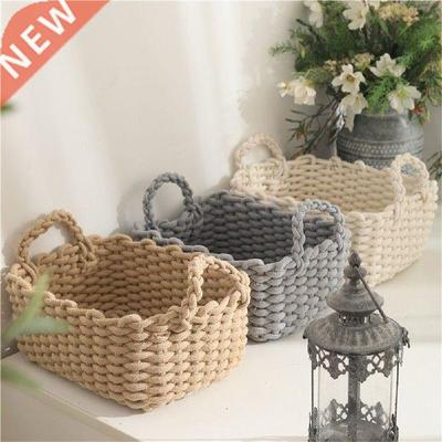 1x Cotton Rope Weaving Box Baskets Storage Necklace