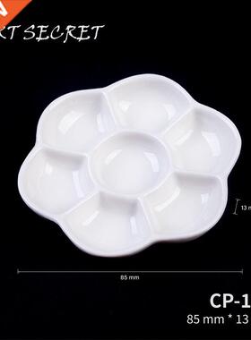 Samina New Mini Round White Paint Palette CP-106 Tray Cerami