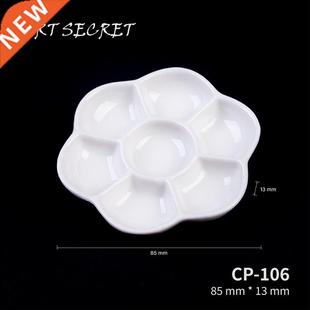 Samina New Mini Round White Paint Palette CP-106 Tray Cerami