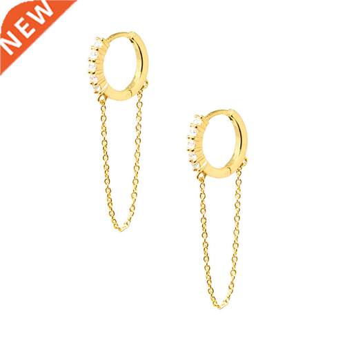 Aide Gold Silver Long Chain Earring For Women 925 Sterling S