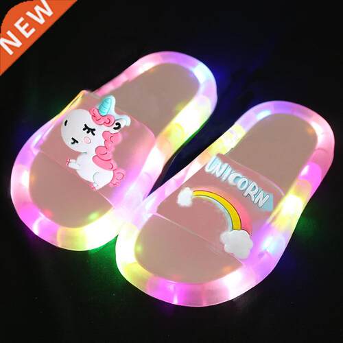 Children‘s Boys Girls Slippers Cartoon Animals Prints Shoes