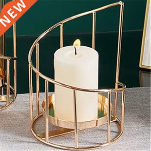 Geometric Revolving Candlestick Wrought Iron Romantic