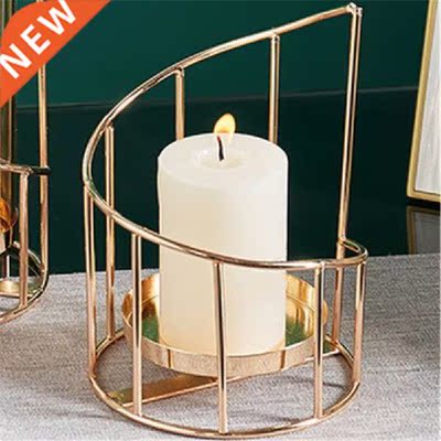 Geometric Revolving Candlestick Wrought Iron Romantic