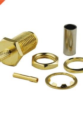 2Pcs SMA female jack nut bulkhead crimp for RG16 RG174 RG17