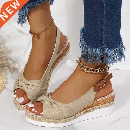 Women's Peep Toe Wedges Sandals Summer 2022 Non-slip Platfor