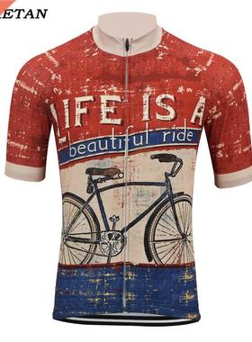 funny cycling jesey blue ed men summe shot sleeve clothi