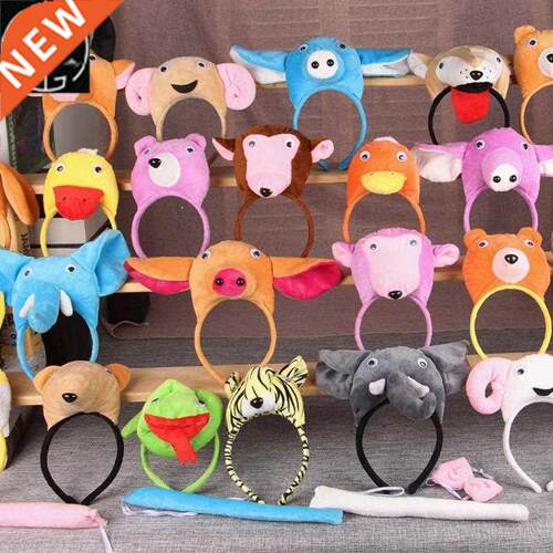 children's black and white mouse headband pig chicken wolf e