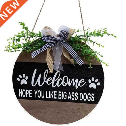 Welcome Sign 适用于 Front Door, Farmhouse Hanging Decor Wrea