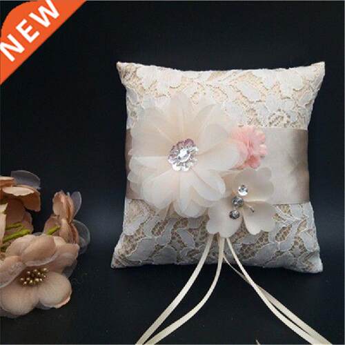 15x15cm European Romantic Bridal Wedding Ring Pillow Double