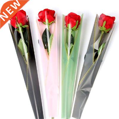 50pcs Single Rose Plastic Package Transparent Flower