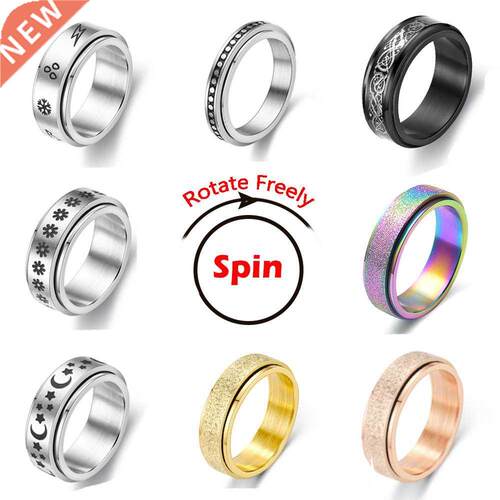 Anxiety Ring For Women Spinner Fidgets Rings Stainless Steel