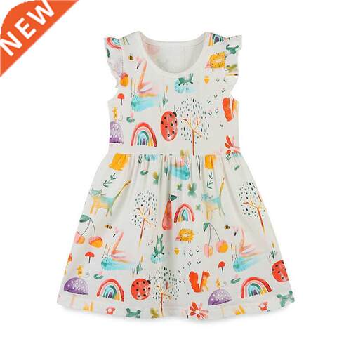 Jumping Meters New Arrival Girls Dresses Cartoon Print Cute