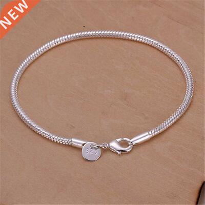 silver color 3MM snake cute fashion women lady chain bracele