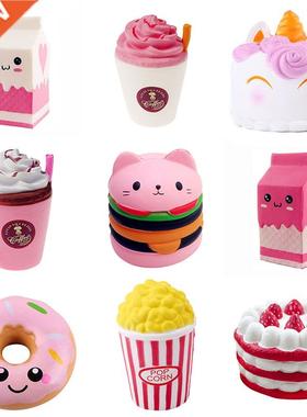Antistress Squishy Hamburger Milkshake Squishe Donut Popcorn