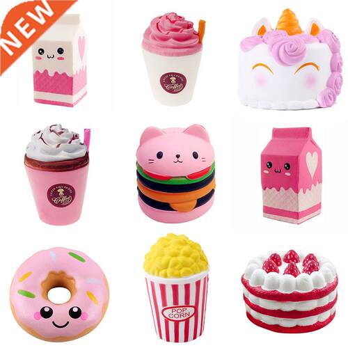 Antistress Squishy Hamburger Milkshake Squishe Donut Popcorn