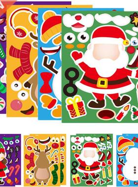 Stickers Puzzle Games Kids  Make-a-Face Santa Claus Snowm
