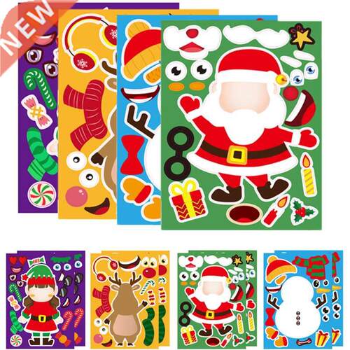 Stickers Puzzle Games Kids  Make-a-Face Santa Claus Snowm