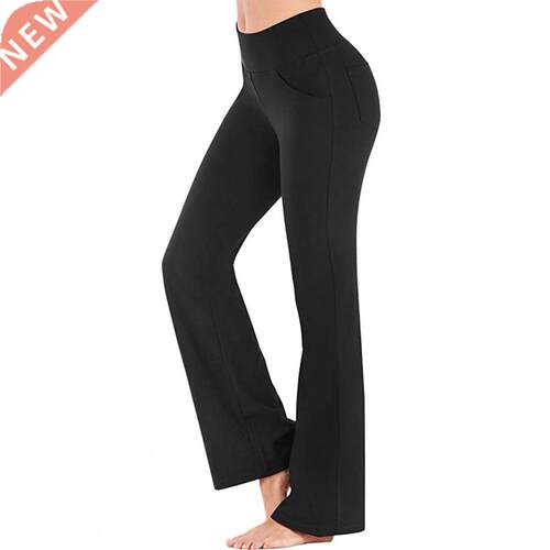 Casual Women Boot Cut Pants Stretchy High Waist Workout Trou