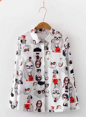 2019 Spring Fall Women Harajuku cartoon Print s Streetwea