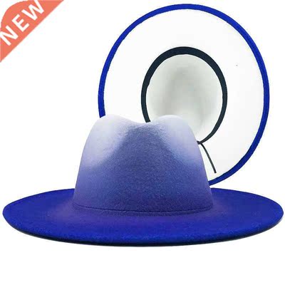 Women Men Wool Vintage Trilby Felt Fedora Hat With Wide Brim