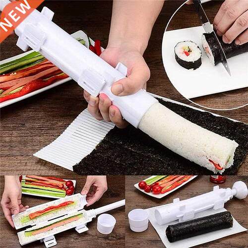 Quick  Sushi Maker Set Machine Rice Mold Bazooka Roller K