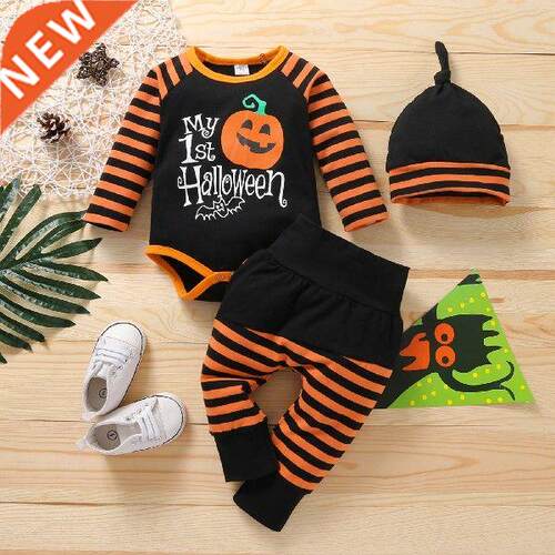Boys Girls Clothes Set Long Sleeve Halloween Cartoon Prints