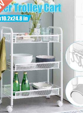 -Tier Kitchen Trolley Rolling Utility Cart Storage Rack