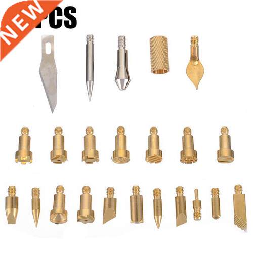 22Pcs Copper Soldering Pyrography Tips Wood Engraving Burnin