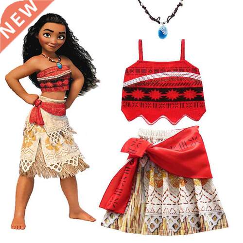 2022 Girls Moana Cosplay Costume for Kids Vaiana Princess Dr