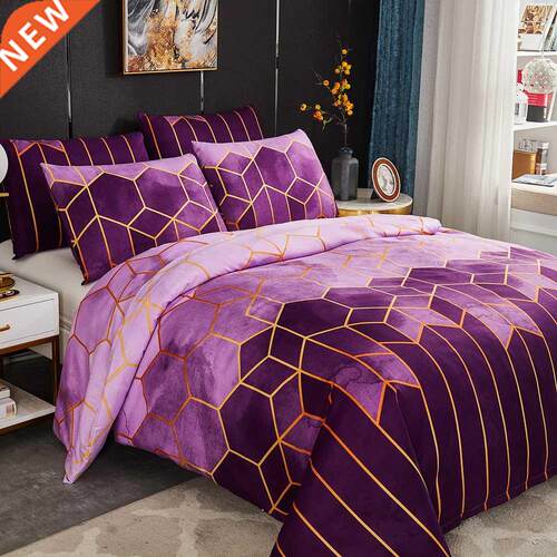 Geometry Euro Double Bed Linen 2 People Bedding Set Luxury D