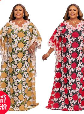 202 New Ladies fat MM lace batsleeve dress大码蕾丝连衣裙女