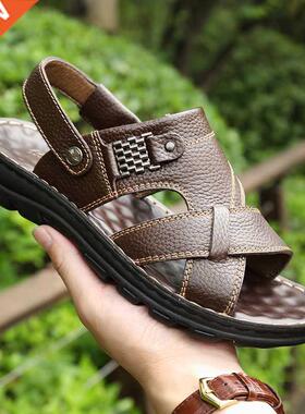 Men's Sandals Hot in Summer 2022 Waterproof Antiskid Leather
